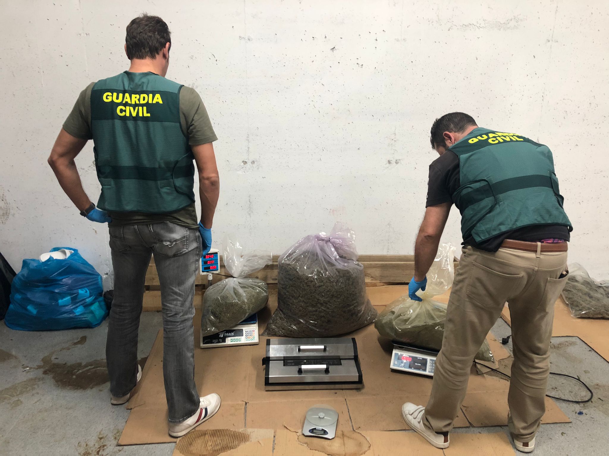Desarticulada una organización criminal dedicada al tráfico de droga tras descubrir la Guardia Civil un centro de almacenaje y distribución de marihuana en Armilla